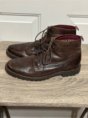 Base London Washed Brown Bower Boots Size US9 Euro 42 Dress Business Casual